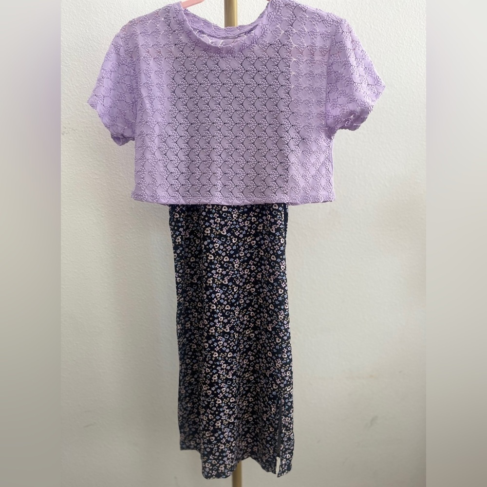 Floral Girls Dress 2-Piece Set